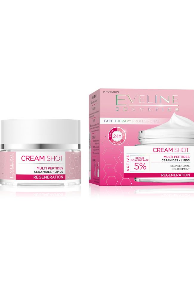 Eveline Cosmetics Cream Shot Multi Peptides regeneračný krém proti príznakom starnutia 50 ml